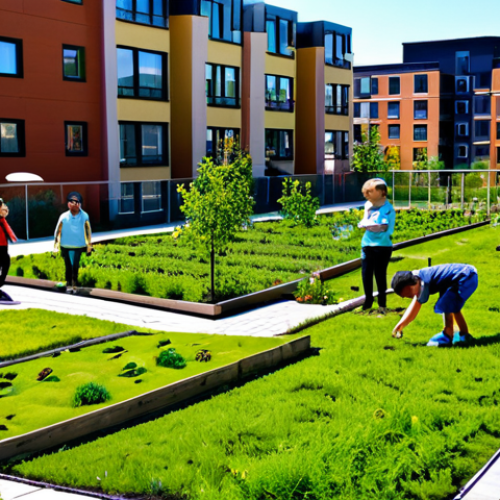 Home 8 **
"A diverse group of fully clothed families are enjoying a sunny afternoon in a community garden within a modern, eco-friendly smart city. The background features apartment buildings with solar panels and green roofs. Children are playing, and adults are tending to plants. The scene is vibrant and full of life, showcasing community interaction and sustainable living. Safe for work, appropriate content, fully clothed, professional, family-friendly, perfect anatomy, correct proportions, natural pose, well-formed hands, proper finger count, natural body proportions."
**