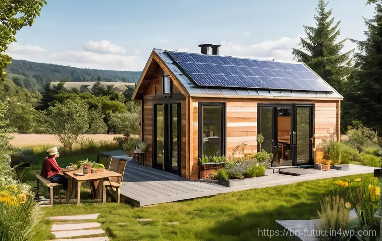 주거 혁신의 글로벌 성공 사례 - **Prompt:** A cozy, futuristic smart home living room with a family of four (two adults, two childre...