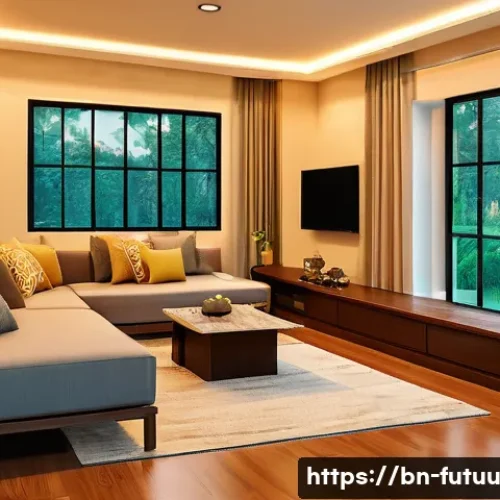스마트 홈 기술의 발전 방향 - A modern Bengali household interior showcasing a fully integrated smart home